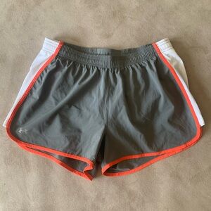 Under Armour Gray and White Athletic Running Short